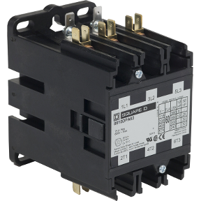 Schneider Electric Definite Purpose Contactor; 60A; 277VAC Coil Voltage; 3-Pole; 3 NO; Open Type; Panel Mount